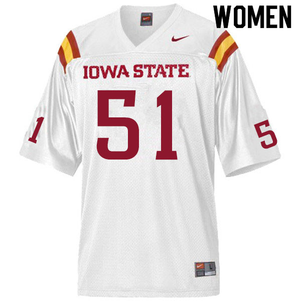 Iowa State Cyclones Women's #51 Stevo Klotz Nike NCAA Authentic White College Stitched Football Jersey GD42Q06LG